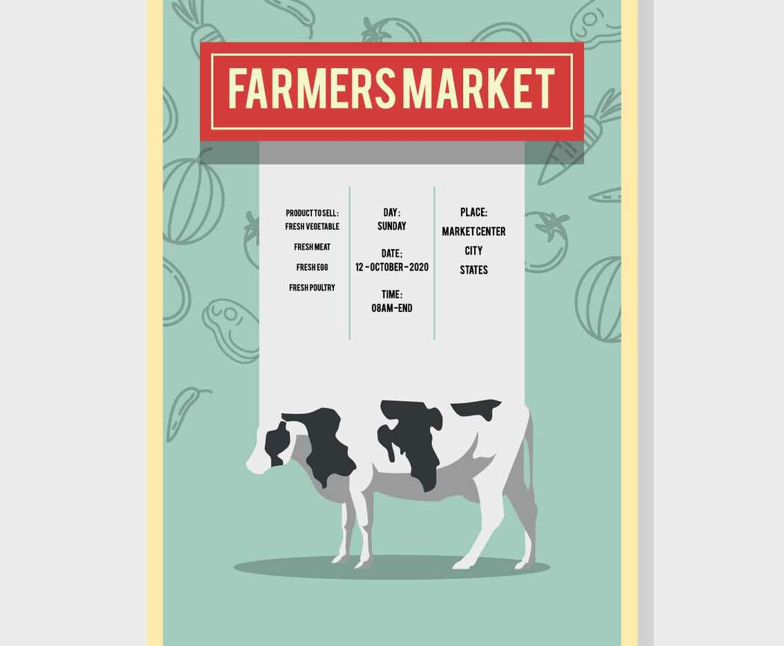 Farmer Market Flyer Vector