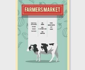 Farmer Market Flyer Vector
