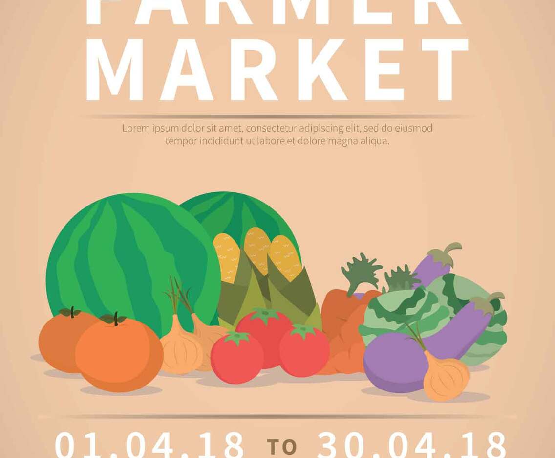 Farmers Market Flyer Illustration