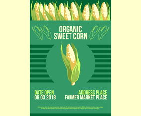 Sweet Organic Corn Farmers Market Flyer Vector