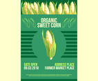Sweet Organic Corn Farmers Market Flyer Vector