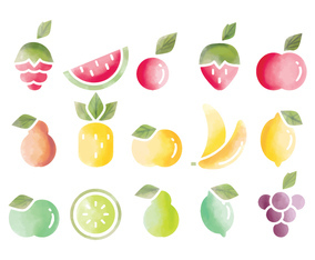 Vector Watercolor Fruits
