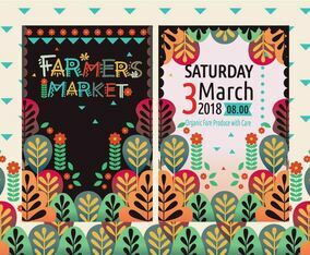 Farmers Market Flyers Vol 2 Vector