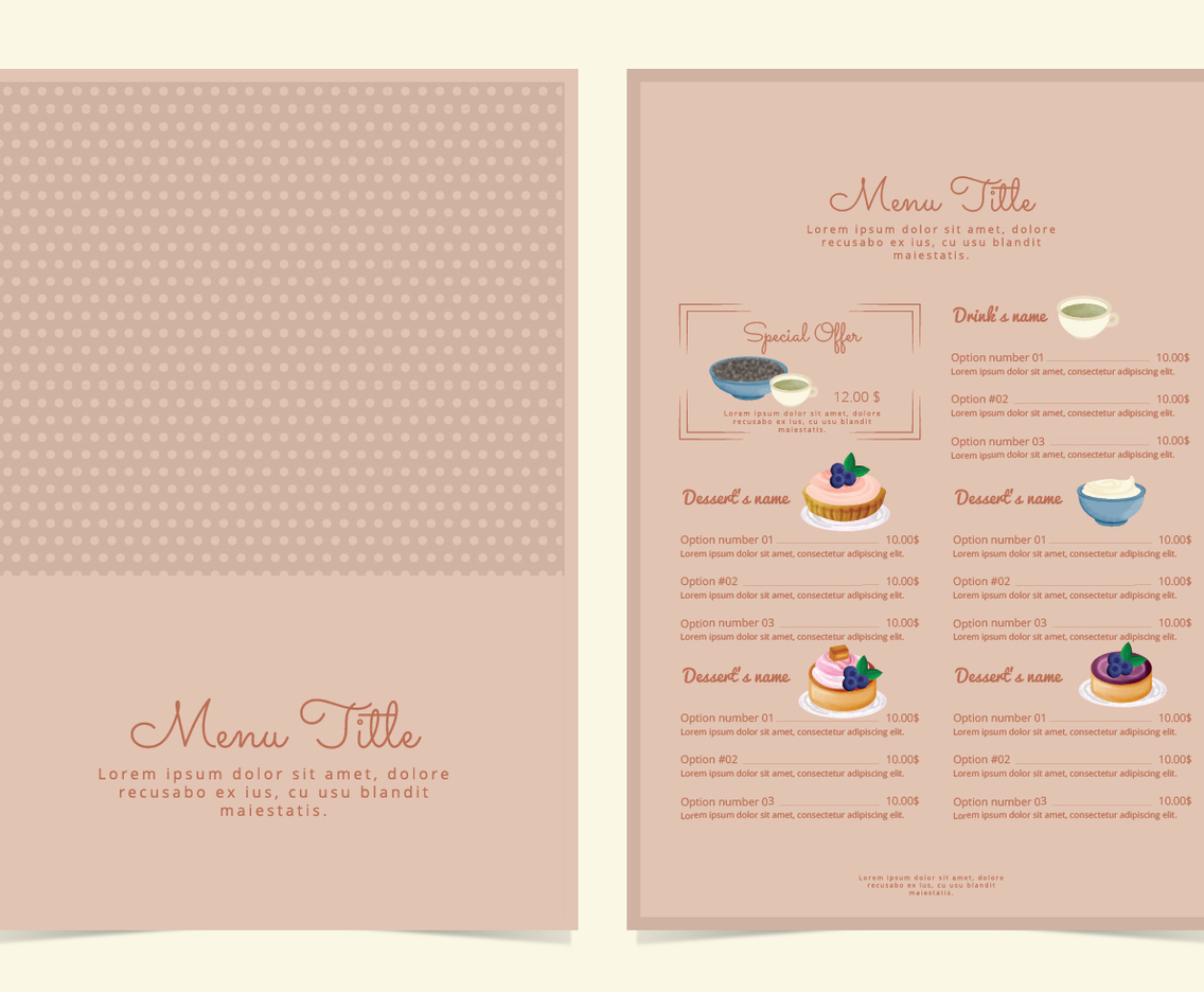Vector Dessert Menu