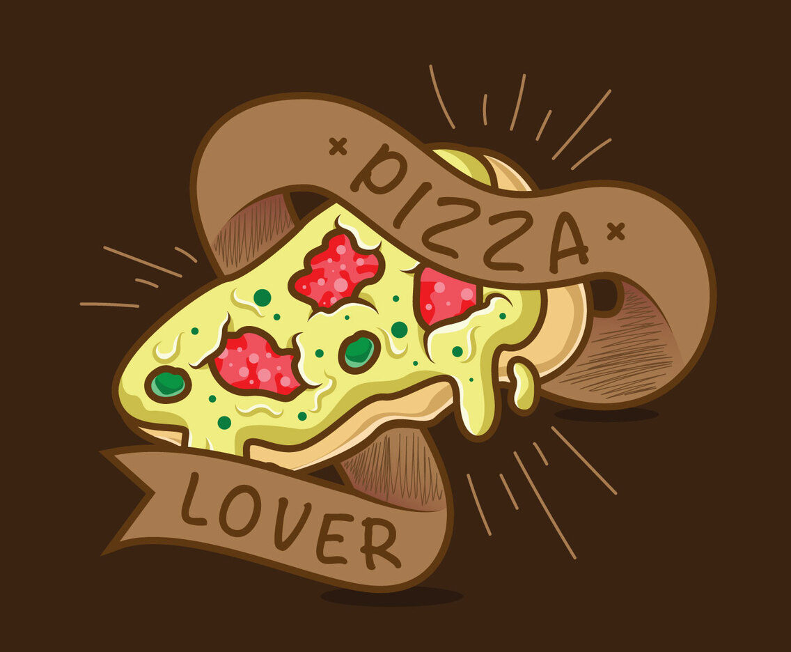 Pizza Lover Typography Illustration