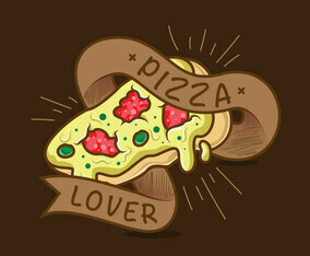 Pizza Lover Typography Illustration
