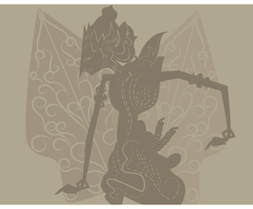 Prabu Ramawijaya With Gunungan Vector