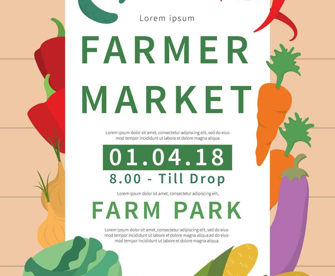 Farmers Market Flyer Illustration