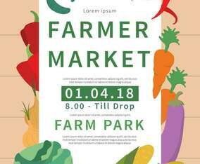 Farmers Market Flyer Illustration