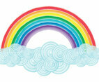 Watercolor Rainbow  Clouds