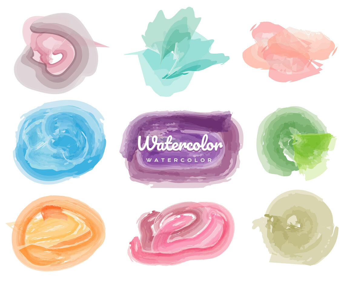 Banner Brush Pastel Watercolor Vector Pack