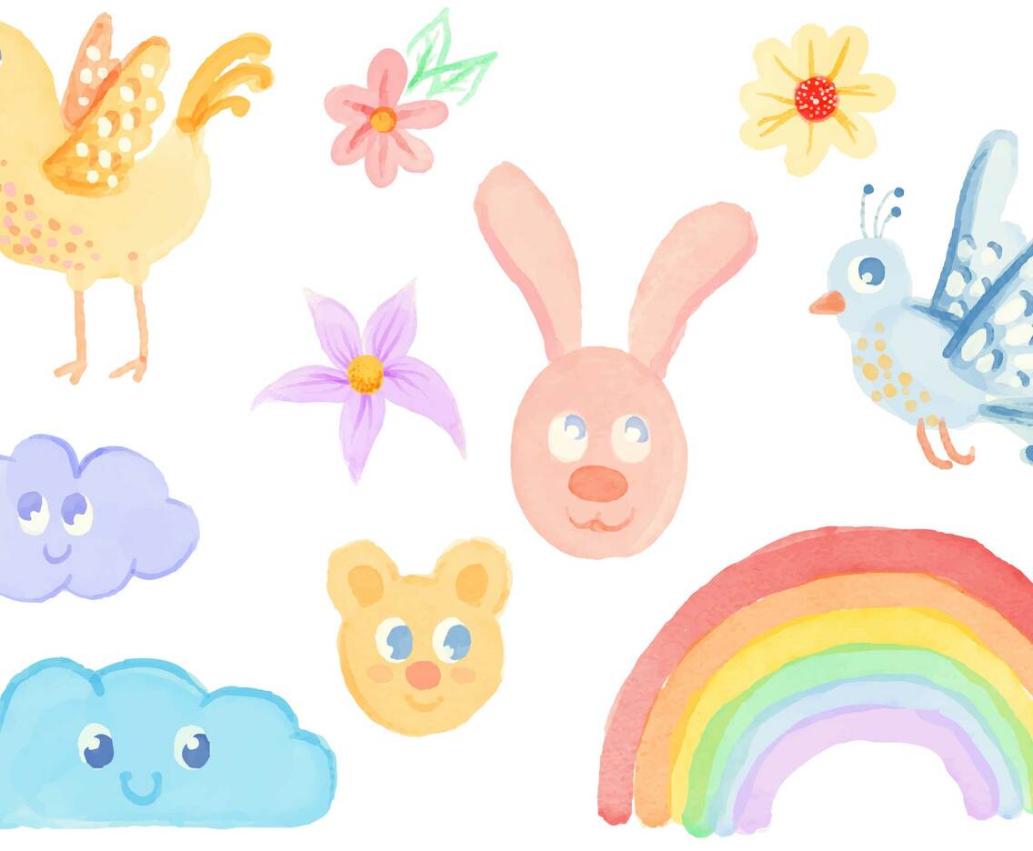 Watercolor Childish Vectors