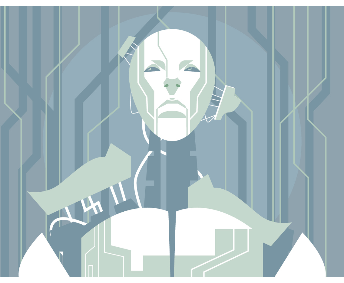 Ai Robot Building Vector