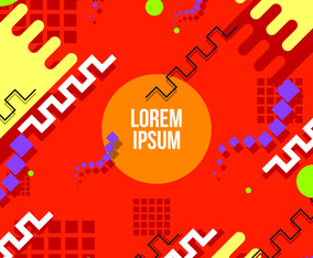 Red Memphis Background Free Vector