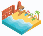 Isometric Venice Beach Los Angeles