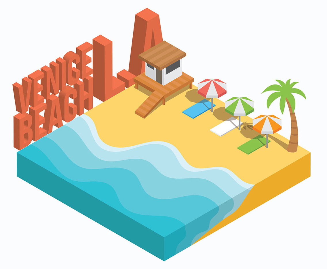 Isometric Venice Beach Los Angeles
