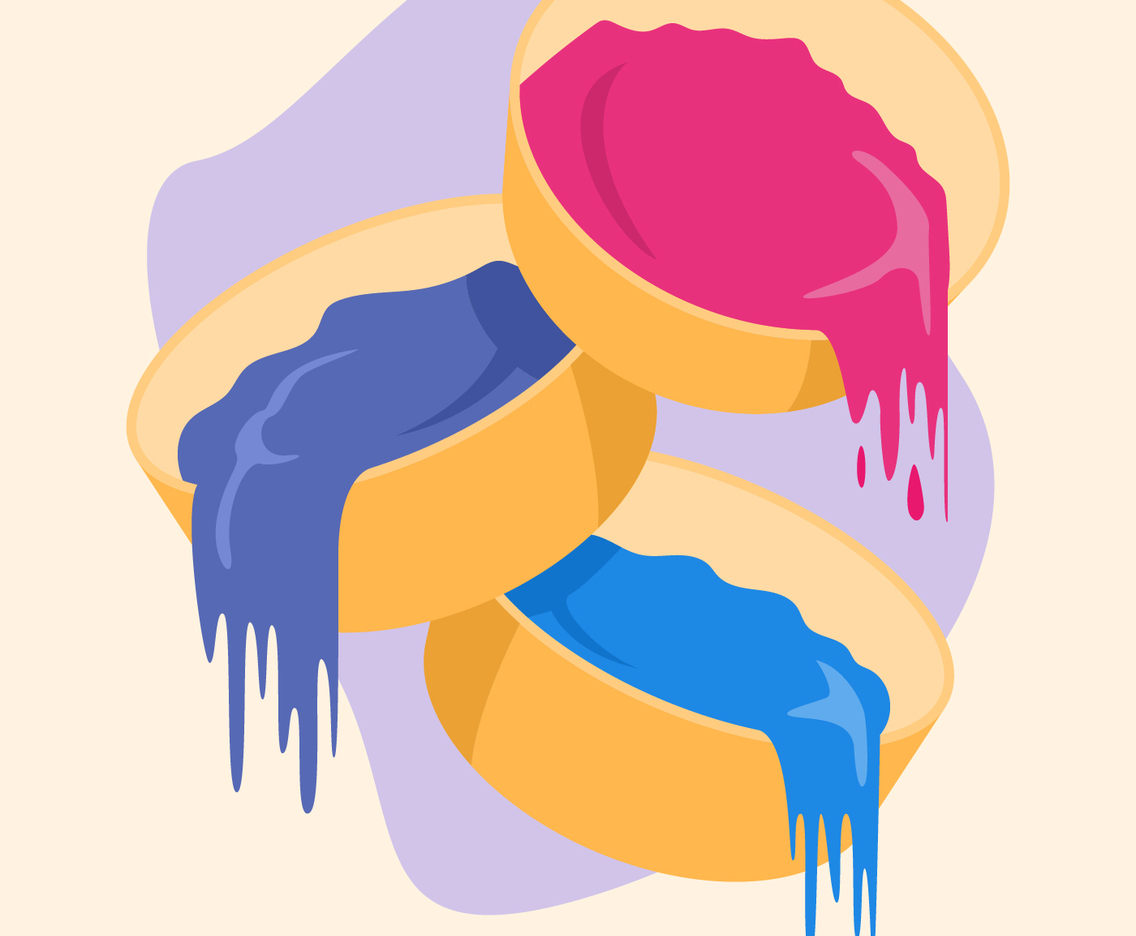 holi color element 3d flat illustration