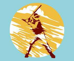 Abstract Baseball Player Vector