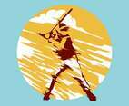 Abstract Baseball Player Vector