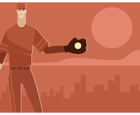 Cool Baseball Player Vector