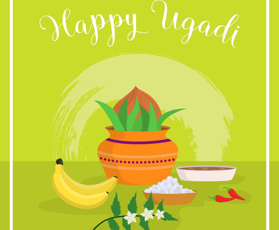 Flat Ugadi Vector Illustration