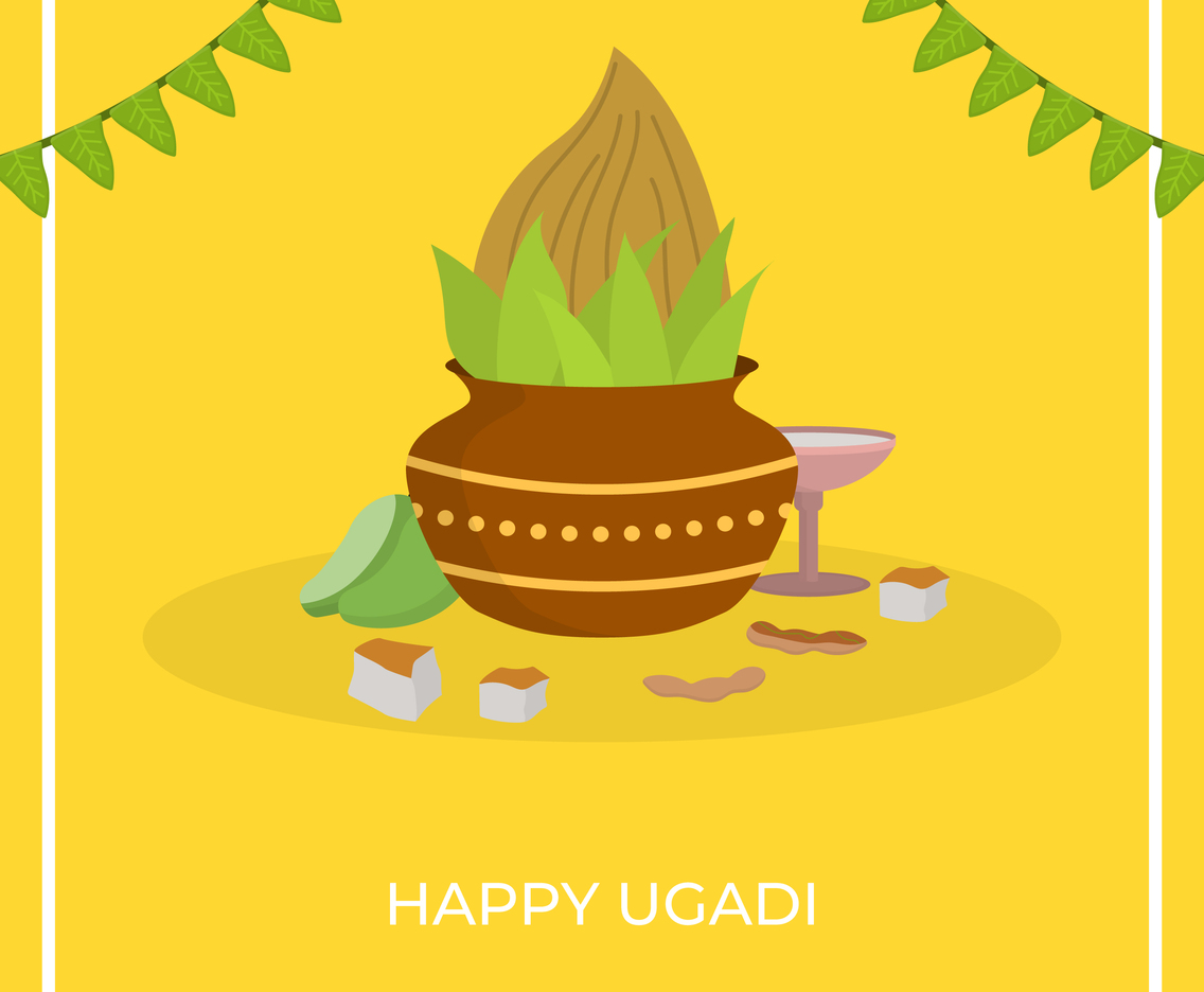 Flat Ugadi Vector Illustration