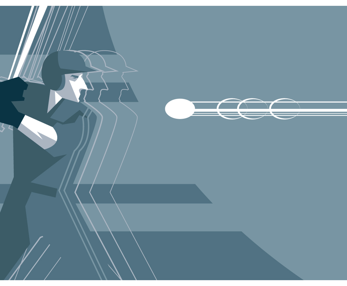 Abstract Baseball Player Vector