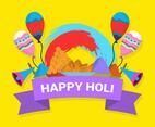 Flat Happy Holi Vector Illustration