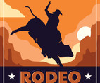Rodeo illustration flyer template
