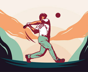Baseball Player Vector Design