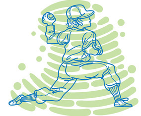 Abstract Baseball Player