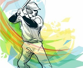 Abstract Baseball Player