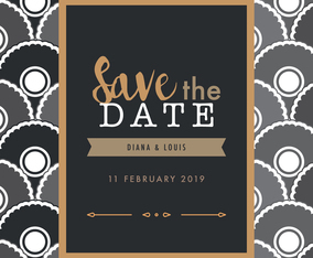 Lettering With Art Deco Pattern For Saving The Date