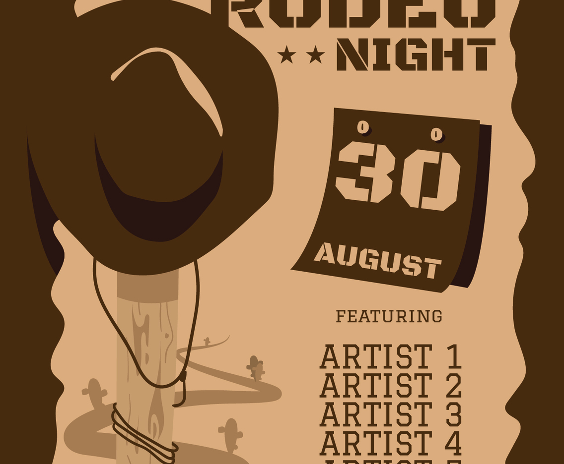 rodeo hat flyer poster template