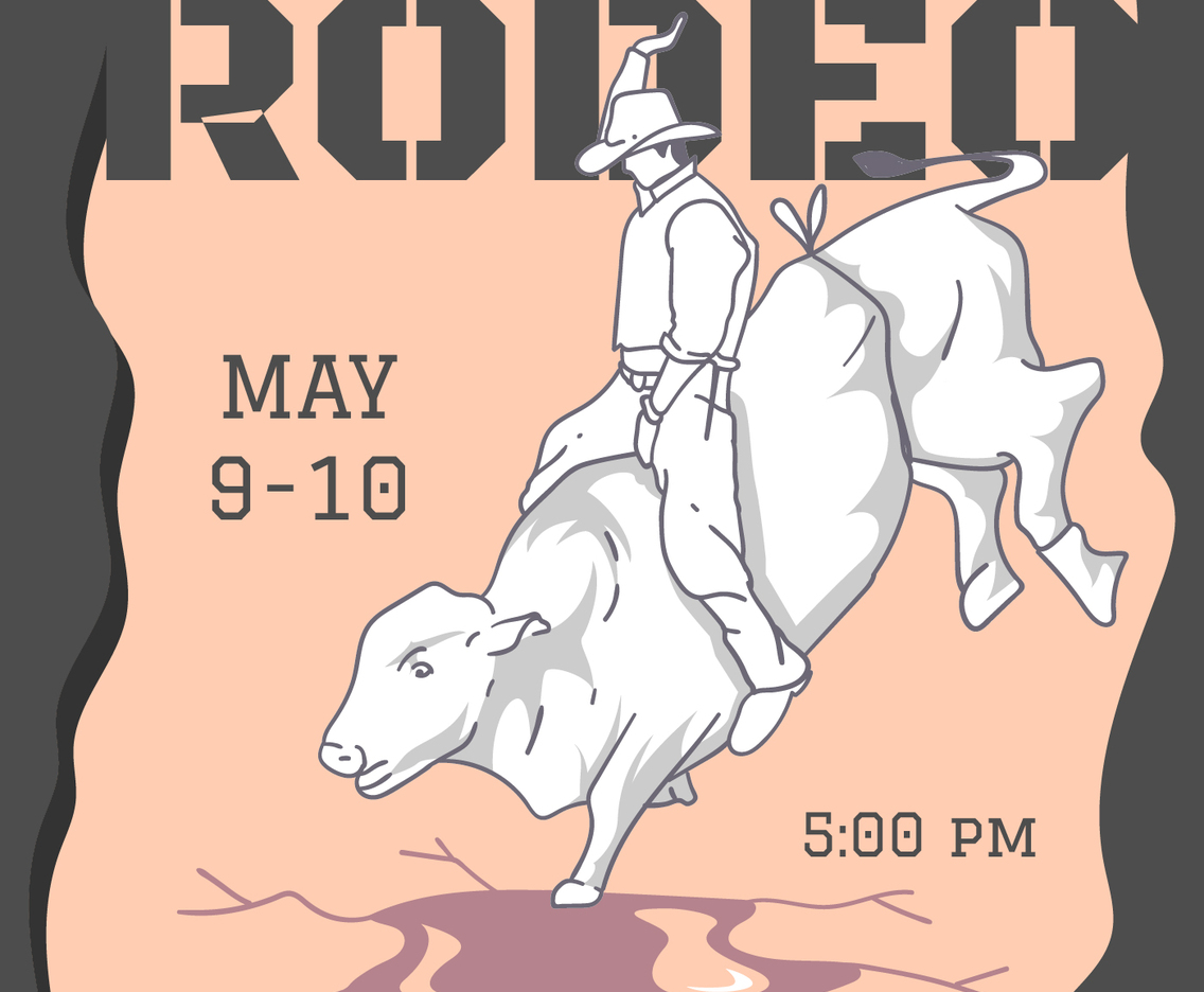 rodeo party flyer design template