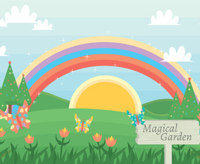 Magical garden vector