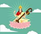 Saraswathi Devi Illustration Vector