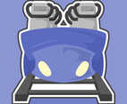 rollercoaster front view flat illustration