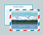 Alaska Mountainscape Postcard Vector