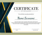 Gold Details Certificate of Excellence Template