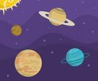 Flat Ultra violet galactic vector background