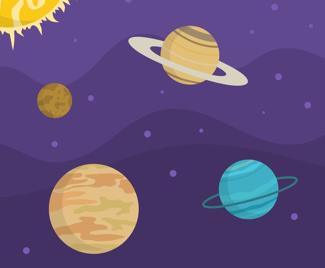 Flat Ultra violet galactic vector background
