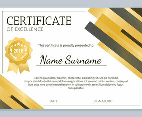 Gold Certificate of Excellence Template