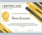 Gold Certificate of Excellence Template