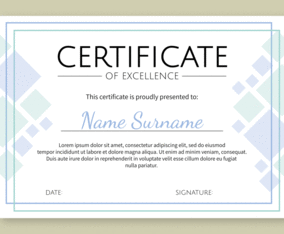 Certificate of Excellence Template