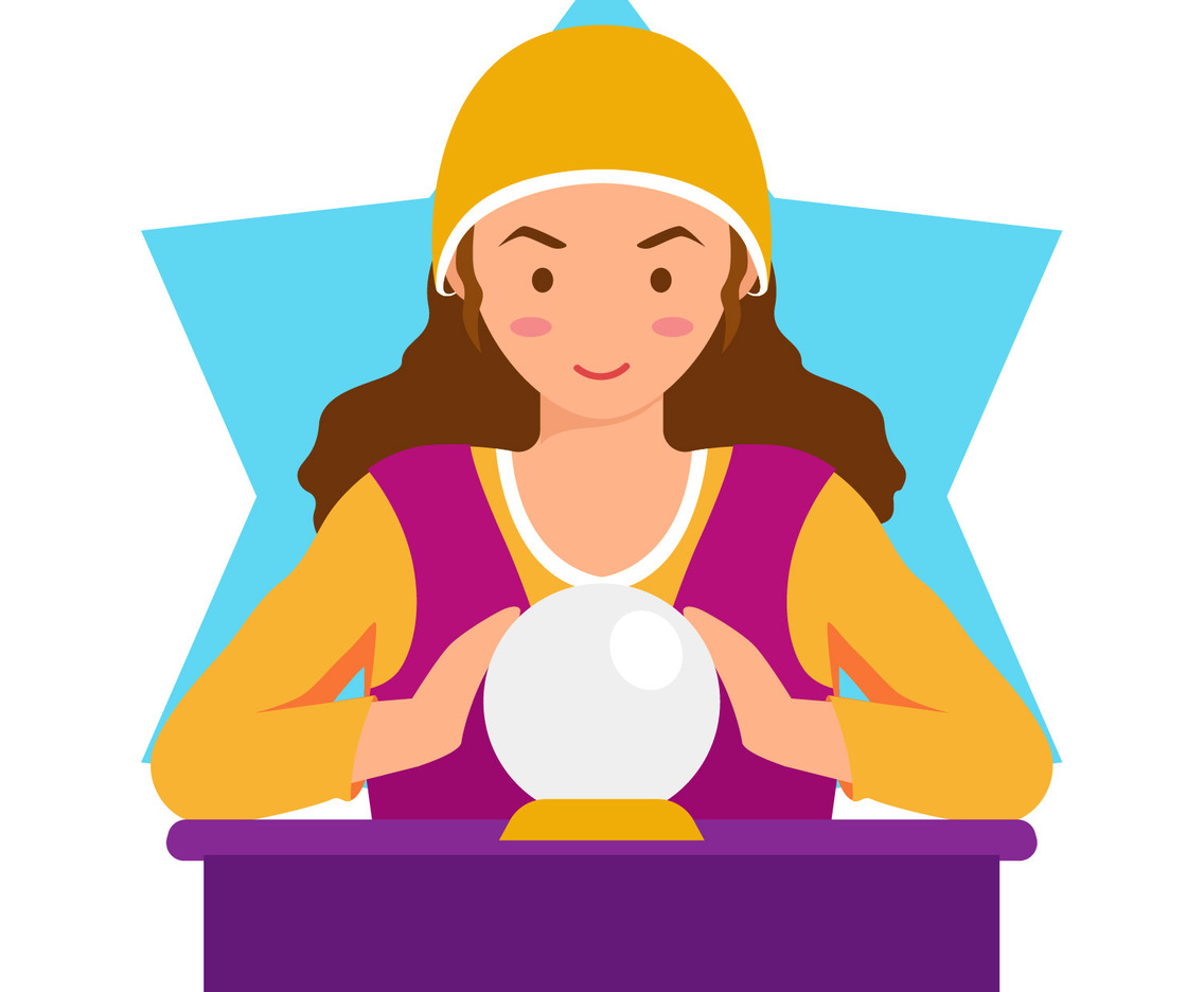 Fortune teller cartoon illustration