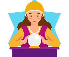 Fortune teller cartoon illustration
