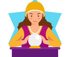 Fortune teller cartoon illustration