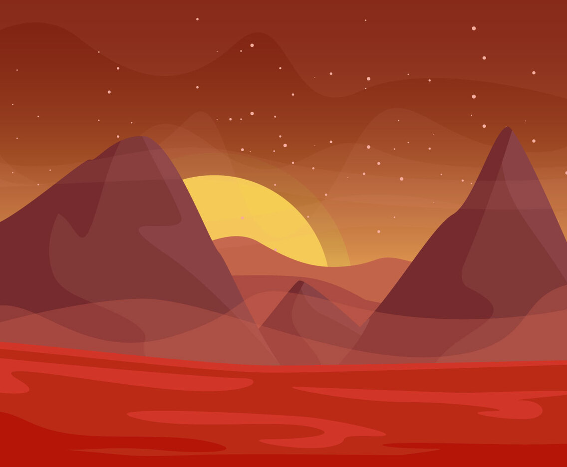 Unique Martian Landscape Vectors