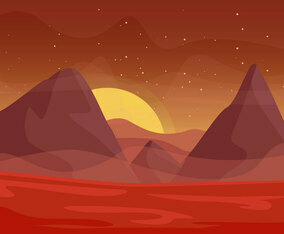 Unique Martian Landscape Vectors
